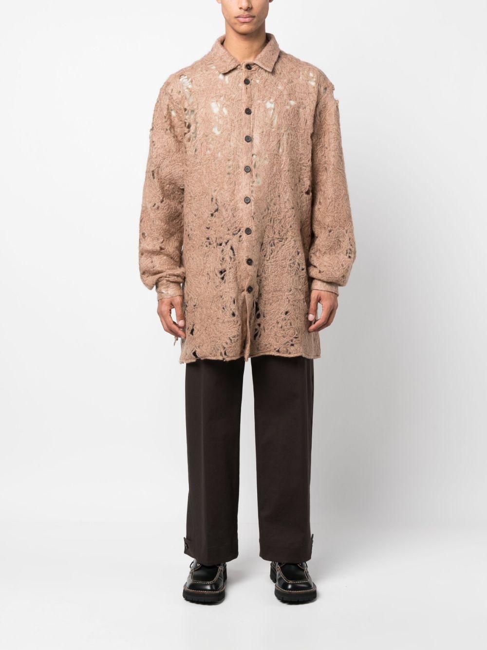raw-cut finish long-sleeve shirt - 2