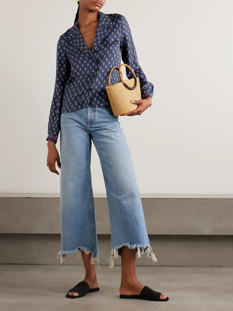 DÔEN Elene Paisley-print Silk-satin Blouse outlook