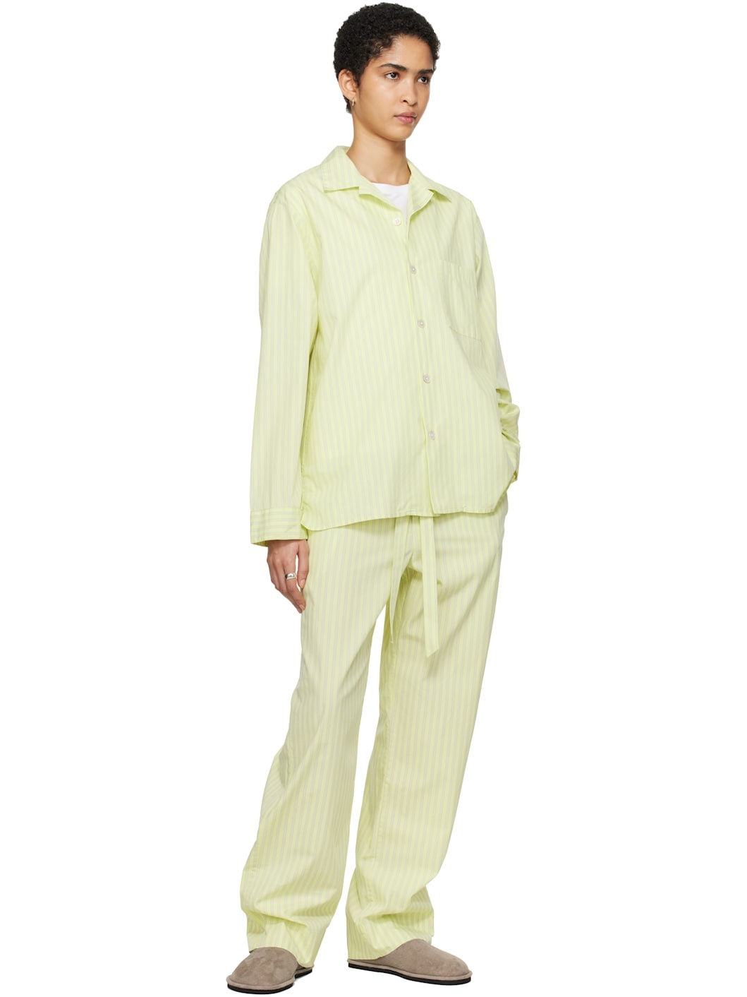 SSENSE Exclusive Green AURALEE Edition Cotton Poplin Pyjama Pants - 5