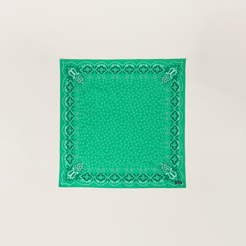 Printed cotton poplin scarf 3