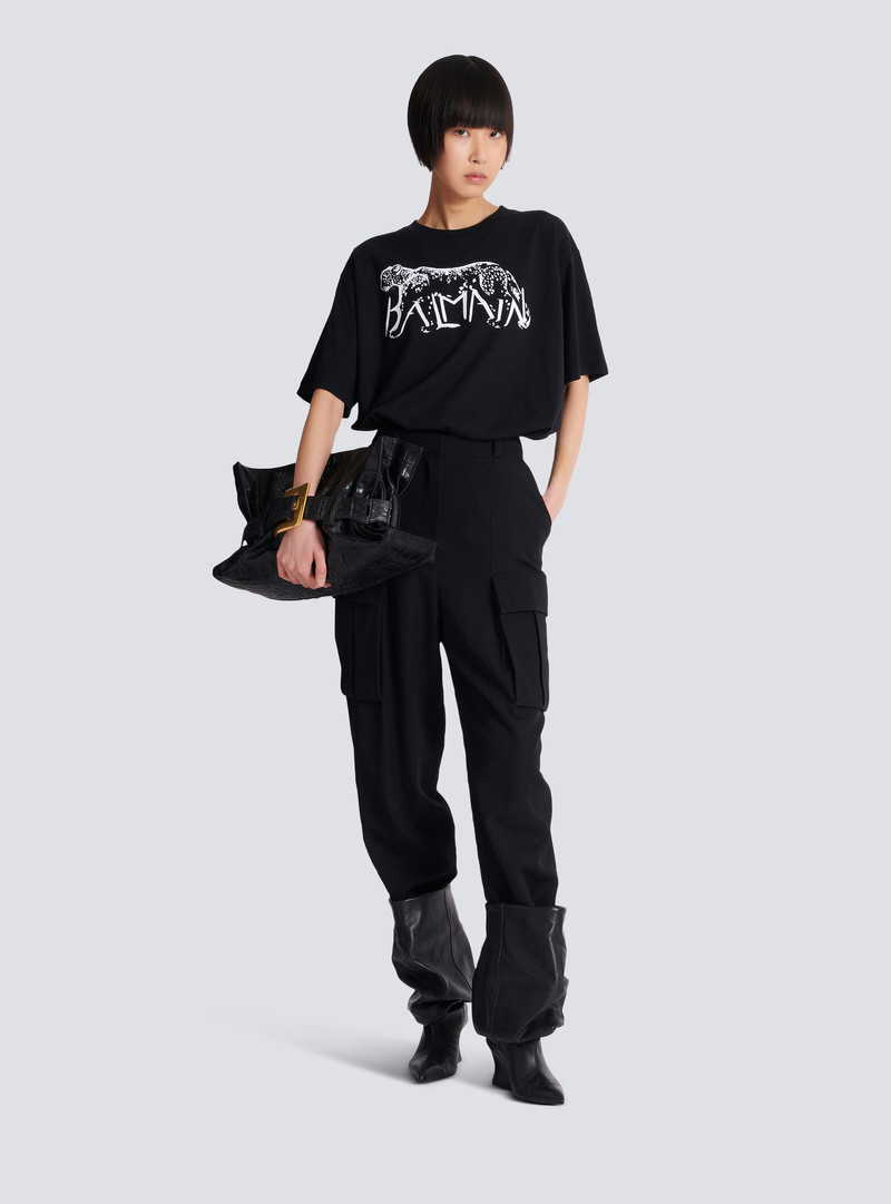 Balmain T-shirt with leopard print outlook