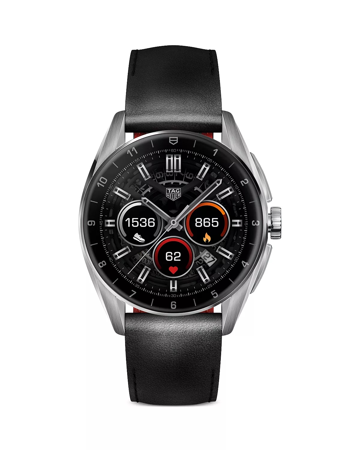 Connected Calibre E4 Leather Strap Smartwatch, 42mm - 1