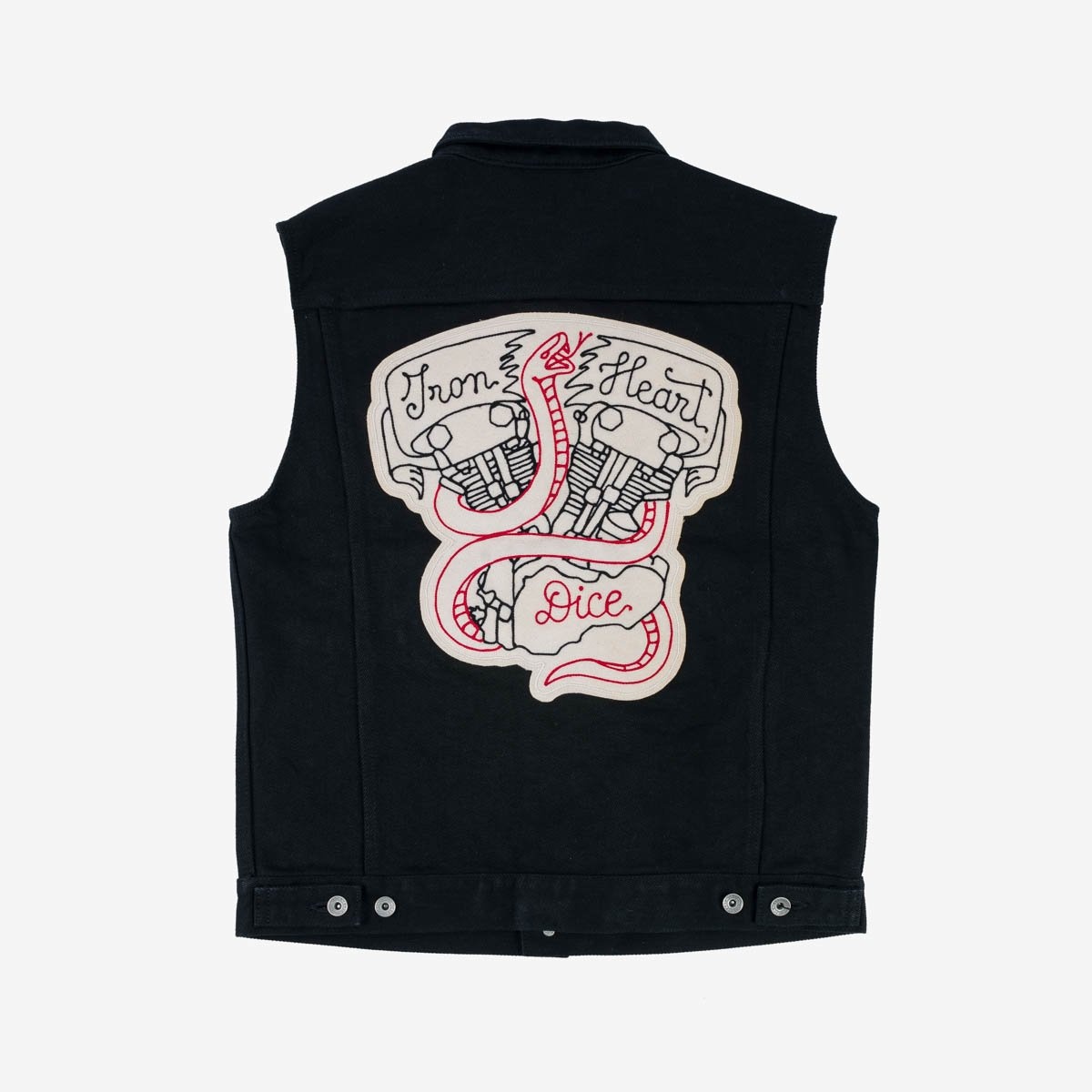 IHV-IHxDM-01 Iron Heart x DicE x Giulio Miglietta Collaboration 21oz Non-Fade Denim Type III Vest wi - 8