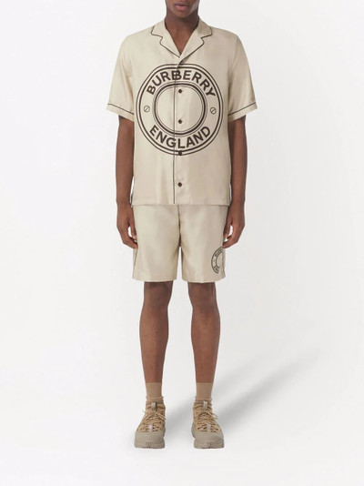 Burberry logo-graphic track shorts outlook