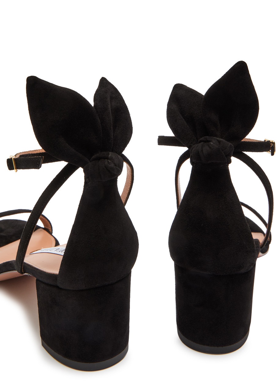 Aquazzura Bow Tie 50 Suede Sandals - 4