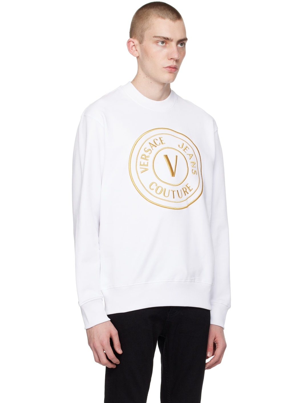 White V-Emblem Sweatshirt - 2