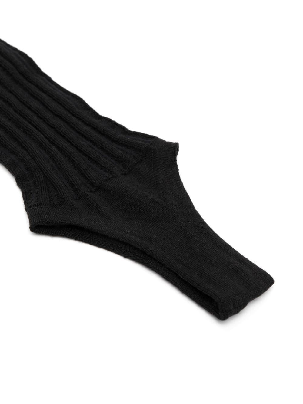 fingerless ribbed-knit gloves - 2