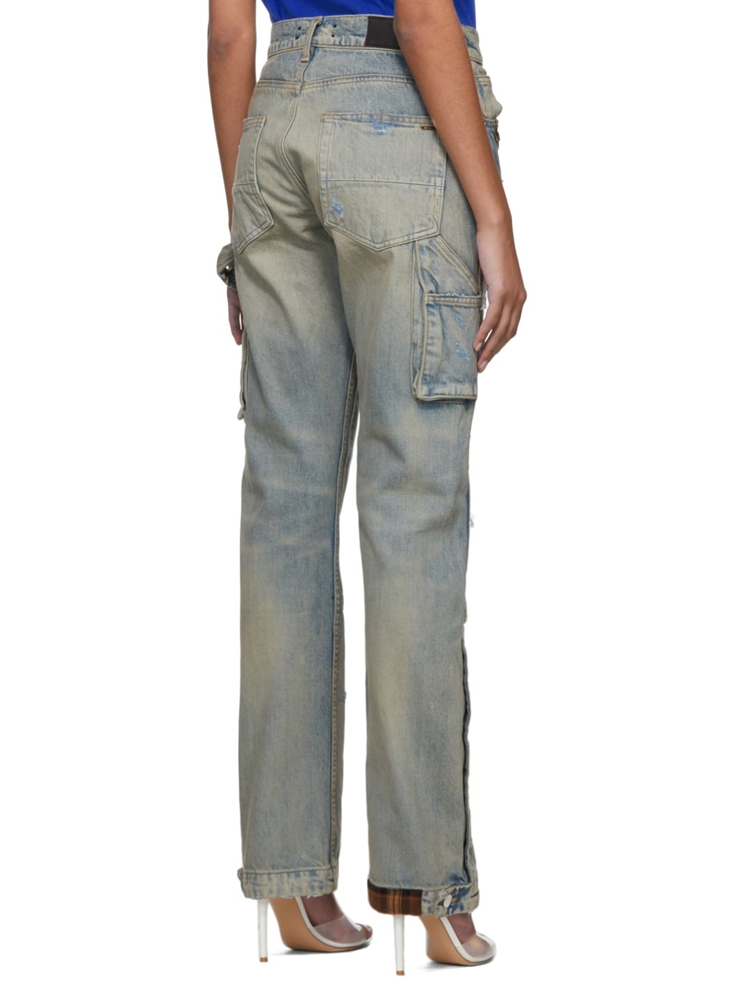 Blue Carpenter Plaid Jeans - 3