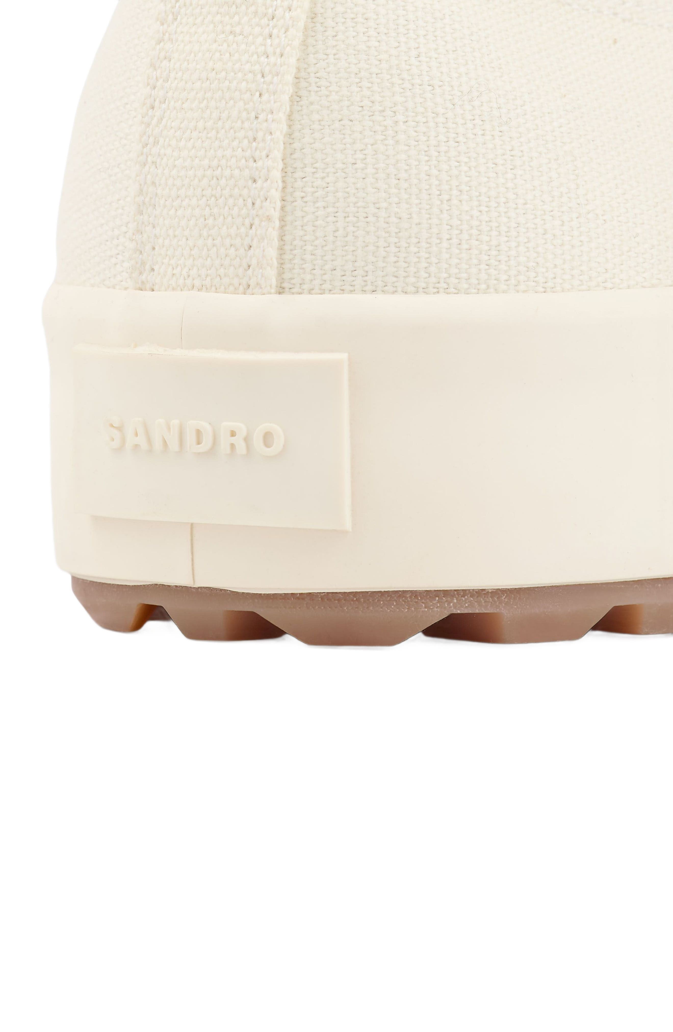 SANDRO Low-top canvas trainers in Off-White at Nordstrom - 4