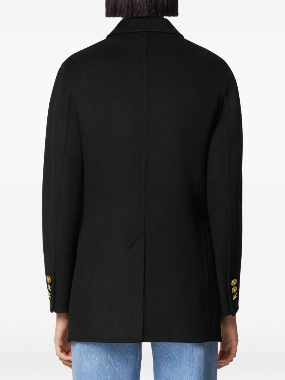 safety-pin double-breasted coat - 4