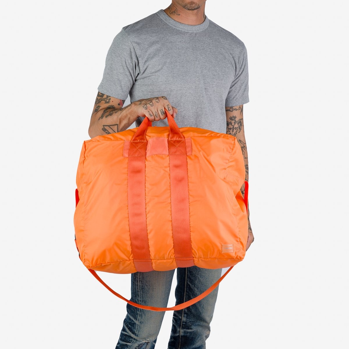 POR-FLEX-DUFF-ORA Porter - Yoshida & Co. - Flex 2Way Duffle Bag - Orange - 2