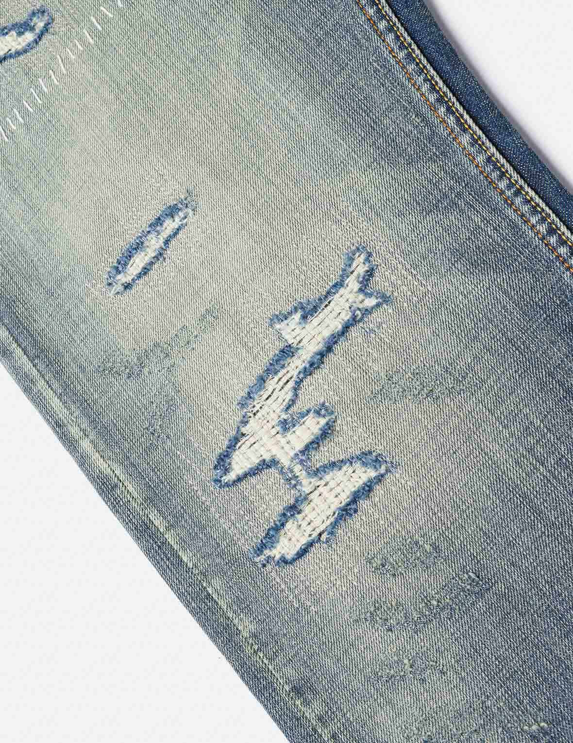 7-Pocket Design with Seagull Embroidery Washed Regular Fit Jeans #2000 - 10