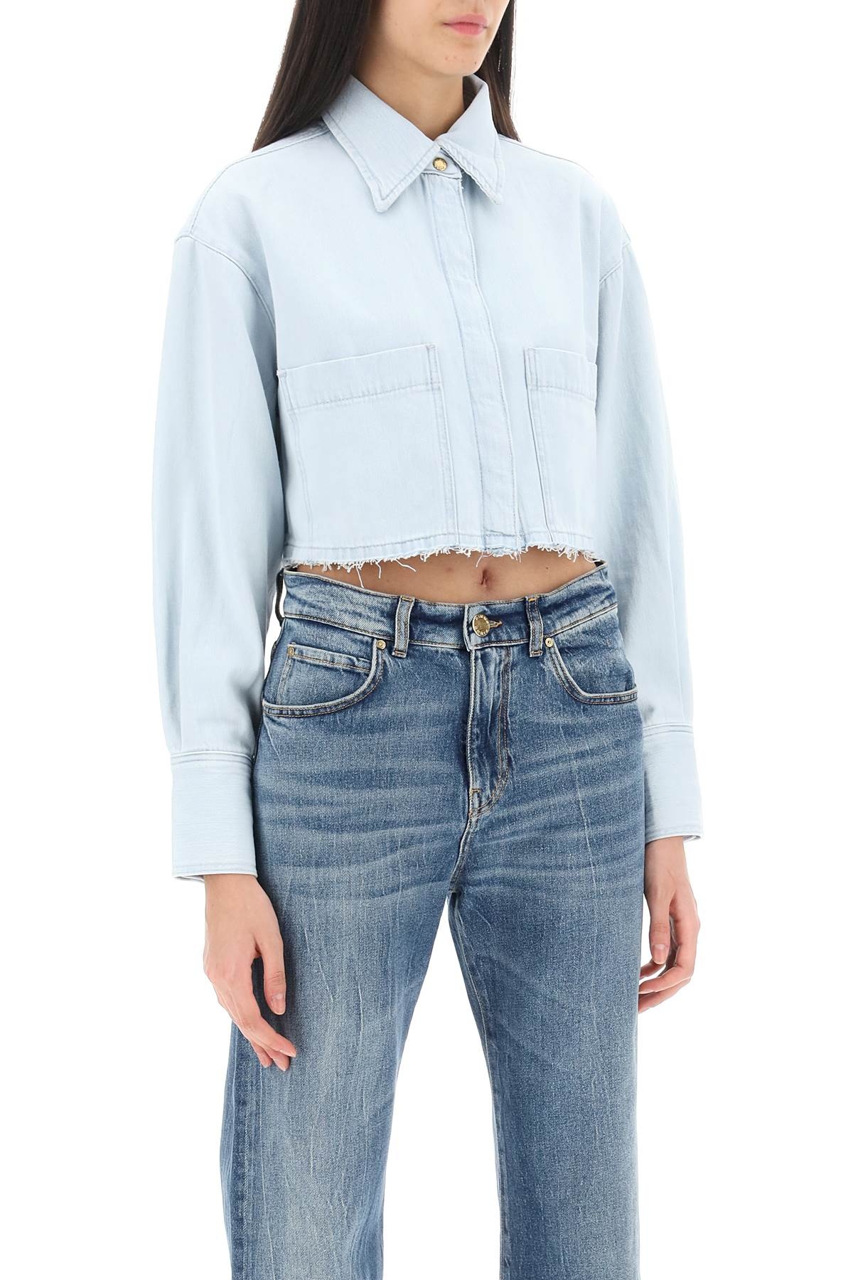 Pergusa Cropped Denim Shirt - 3