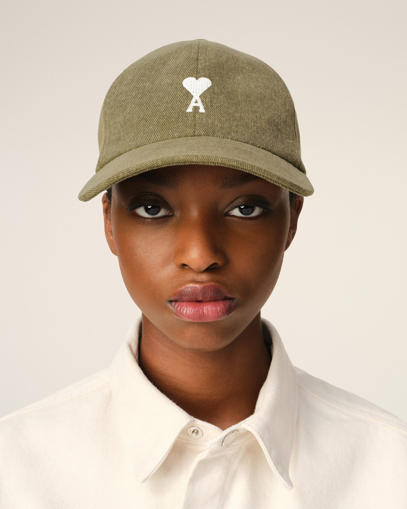 AMI Paris GREEN COTTON AMI DE COEUR EMBROIDERY CAP outlook