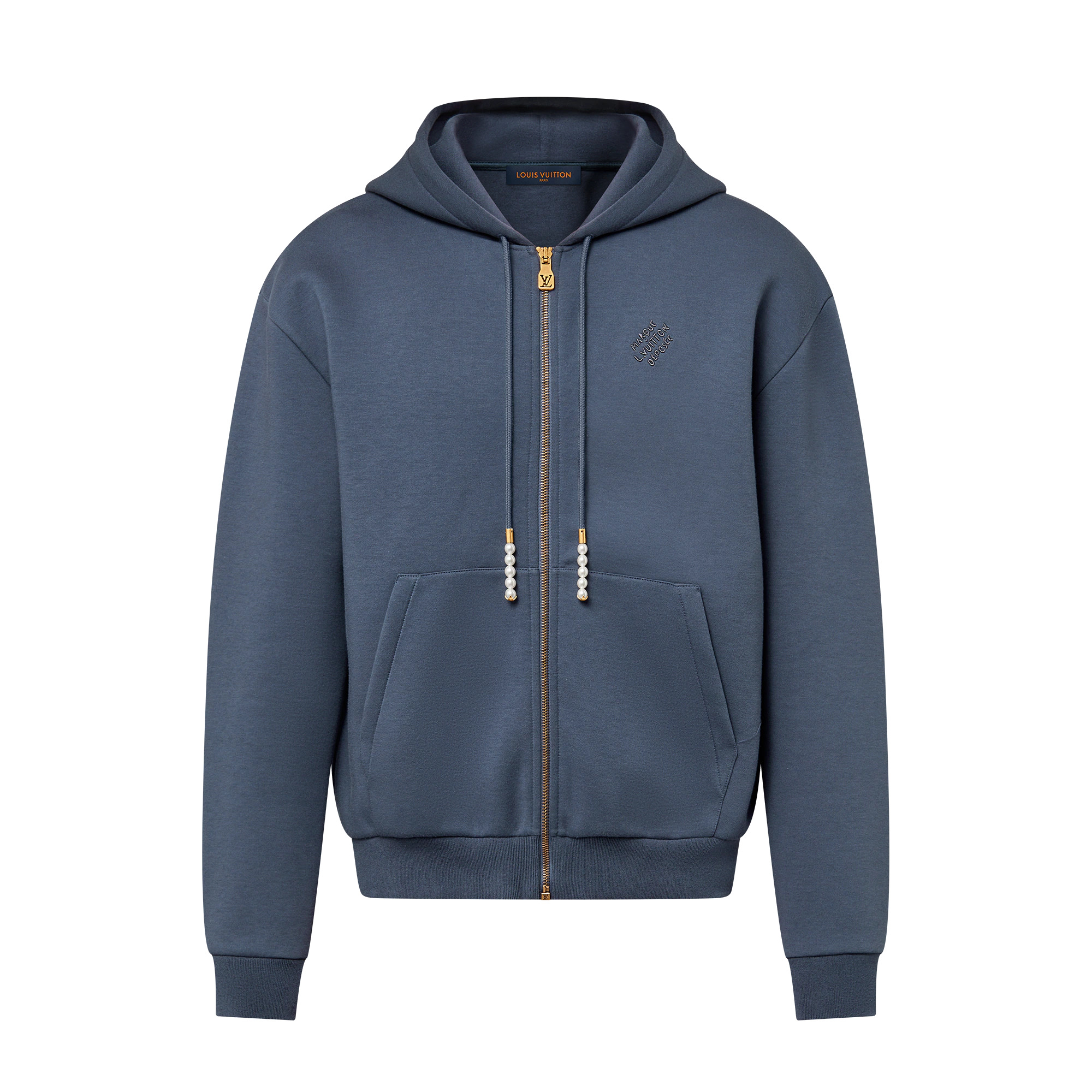 Embroidered Jersey Zip-Through Hoodie - 1