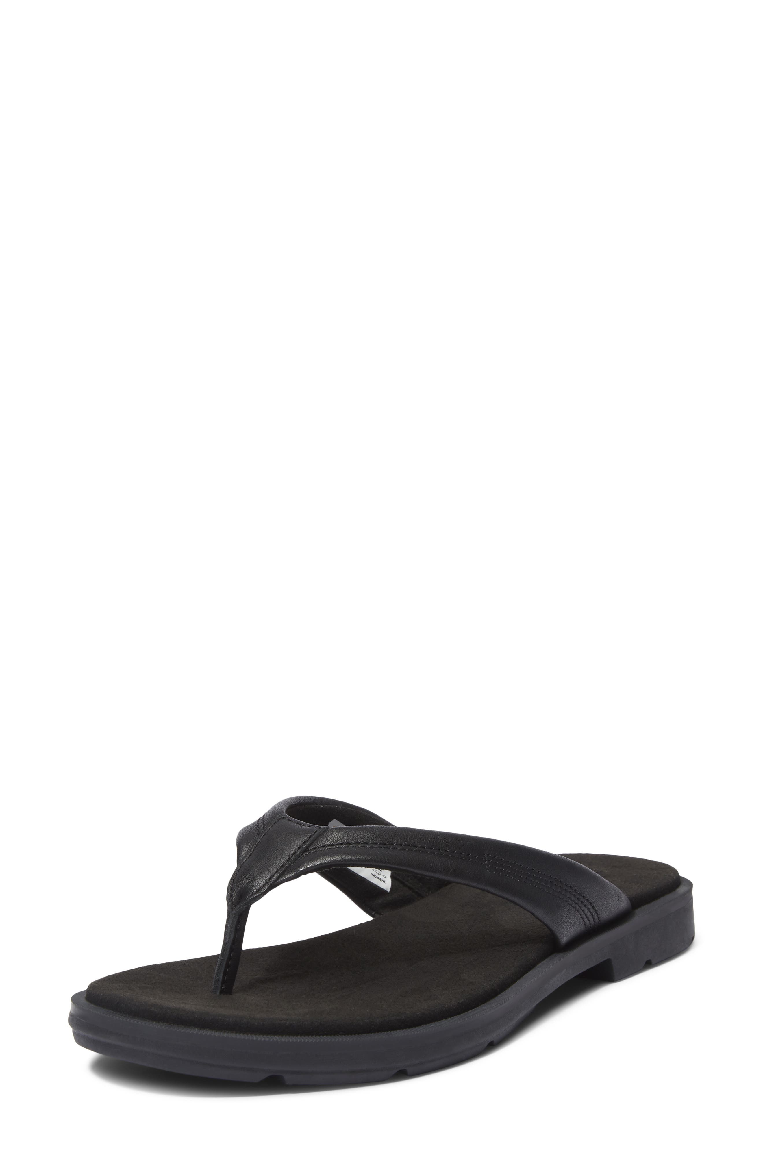 Timberland Calista Bay Flip Flop in Black Full Grain at Nordstrom - 7