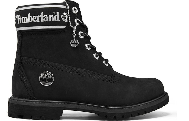 (WMNS) Timberland 6 Inch Premium Wide Fit Waterproof Boots 'Black Nubuck Logo' A41CX001 - 2