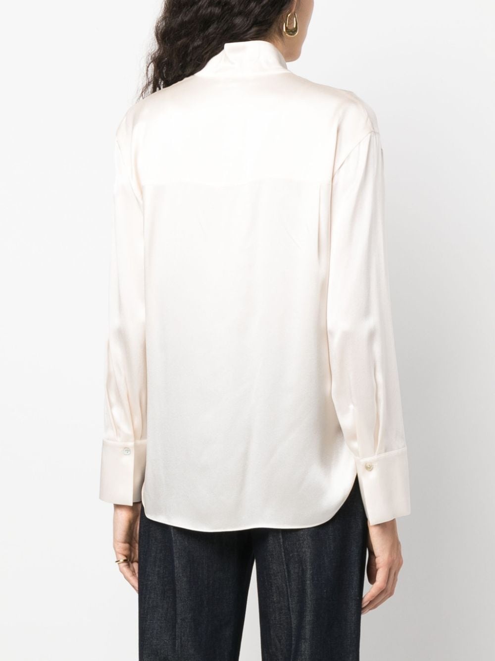 long-sleeved silk shirt - 4