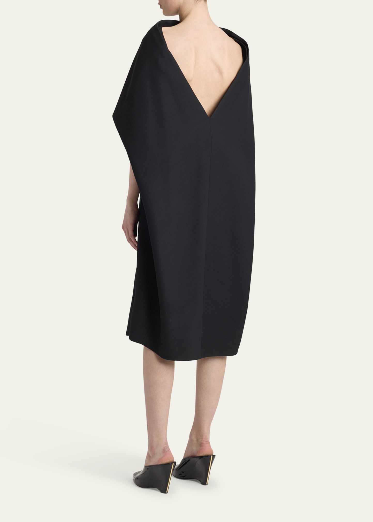 V-Back Cape Midi Dress - 3