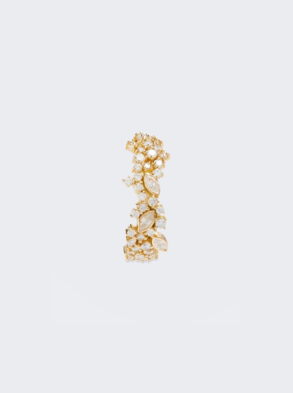 Riviere Round And Marquise Diamond Earrings Pair 18k Yellow Gold - 2