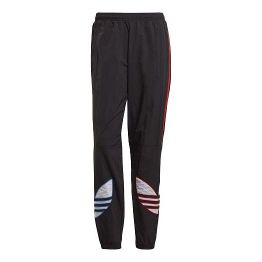 adidas originals Tricol Swtpant Contrasting Colors Stripe Logo Bundle Feet Sports Pants Black GN3577 - 1