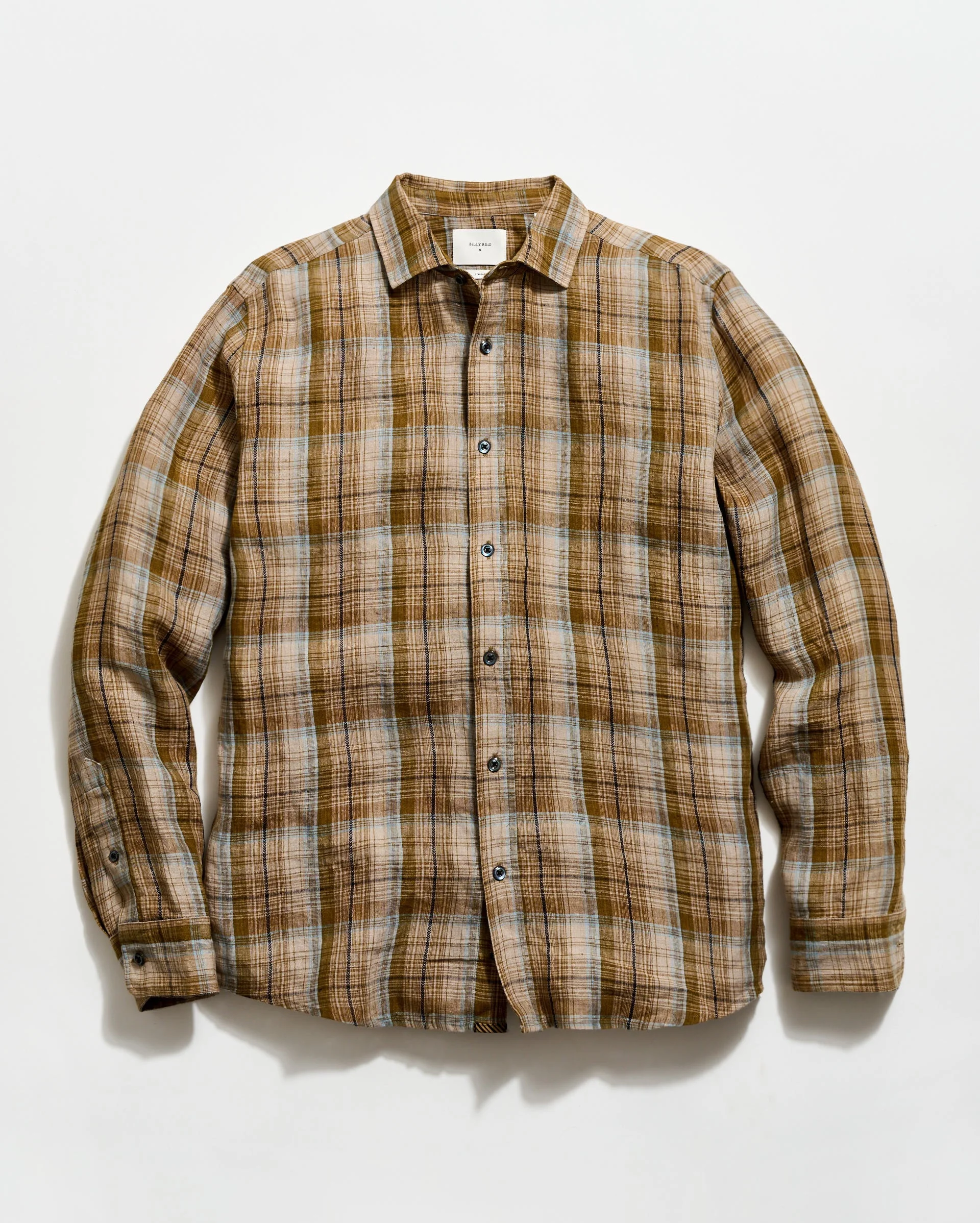 Dobby Plaid Linen Cedar Shirt - 1