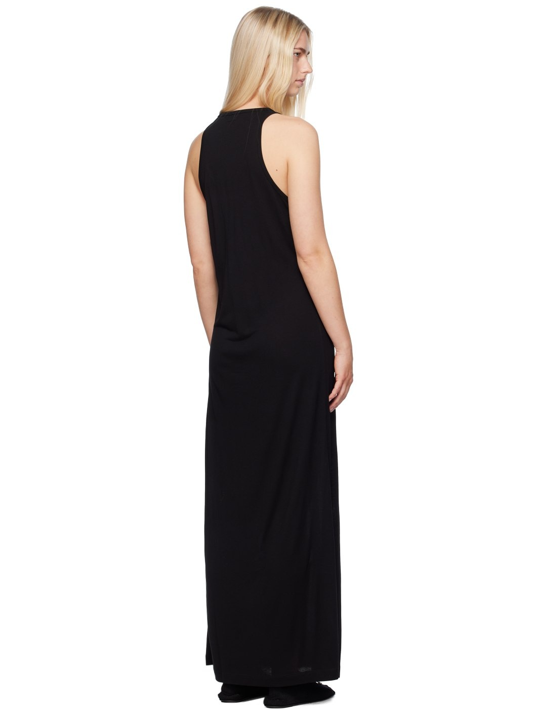 Black Scoop-Neck Maxi Dress - 3