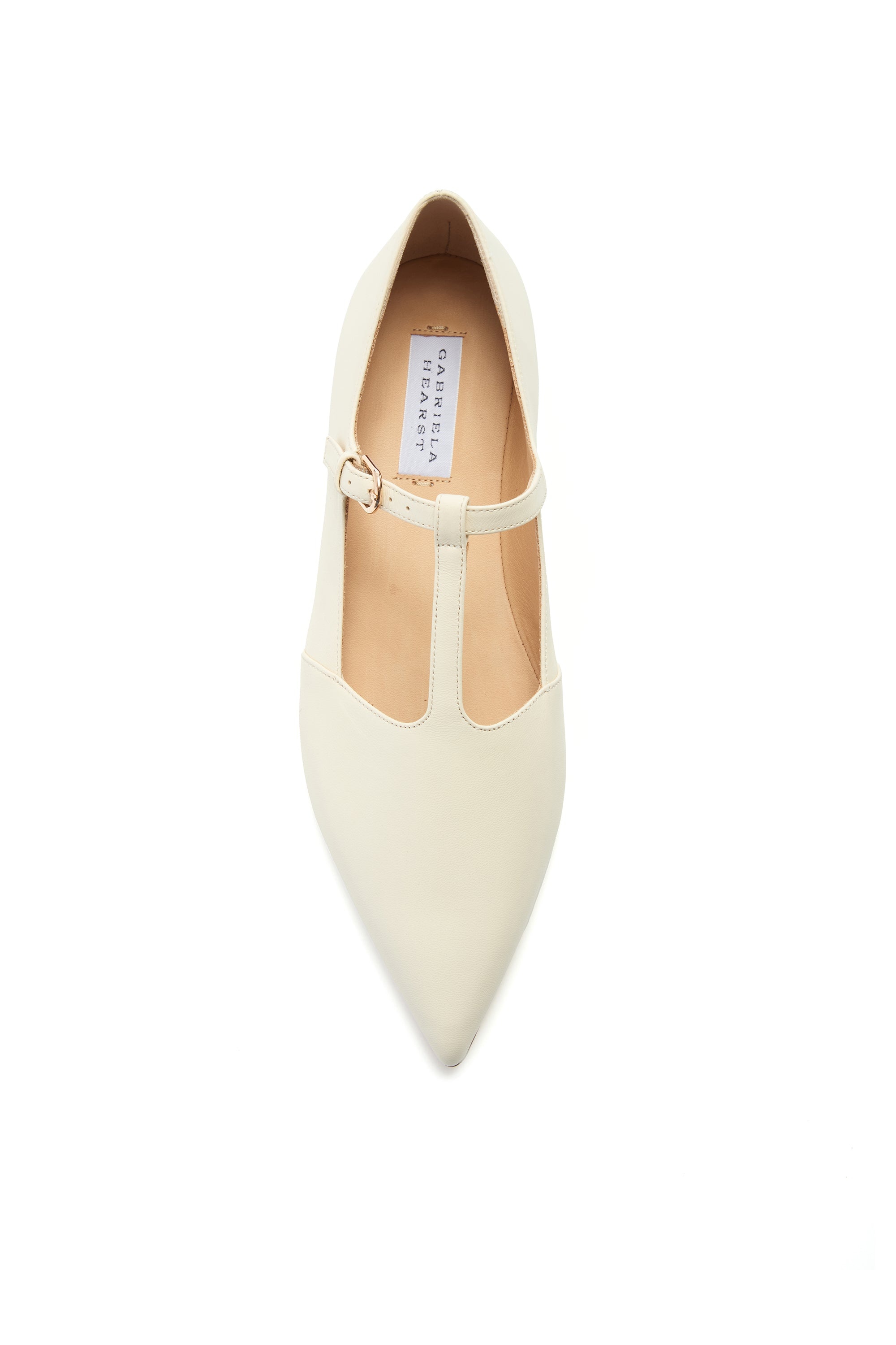 Lola Ballerina Flat Shoe in Cream Nappa Leather - 4