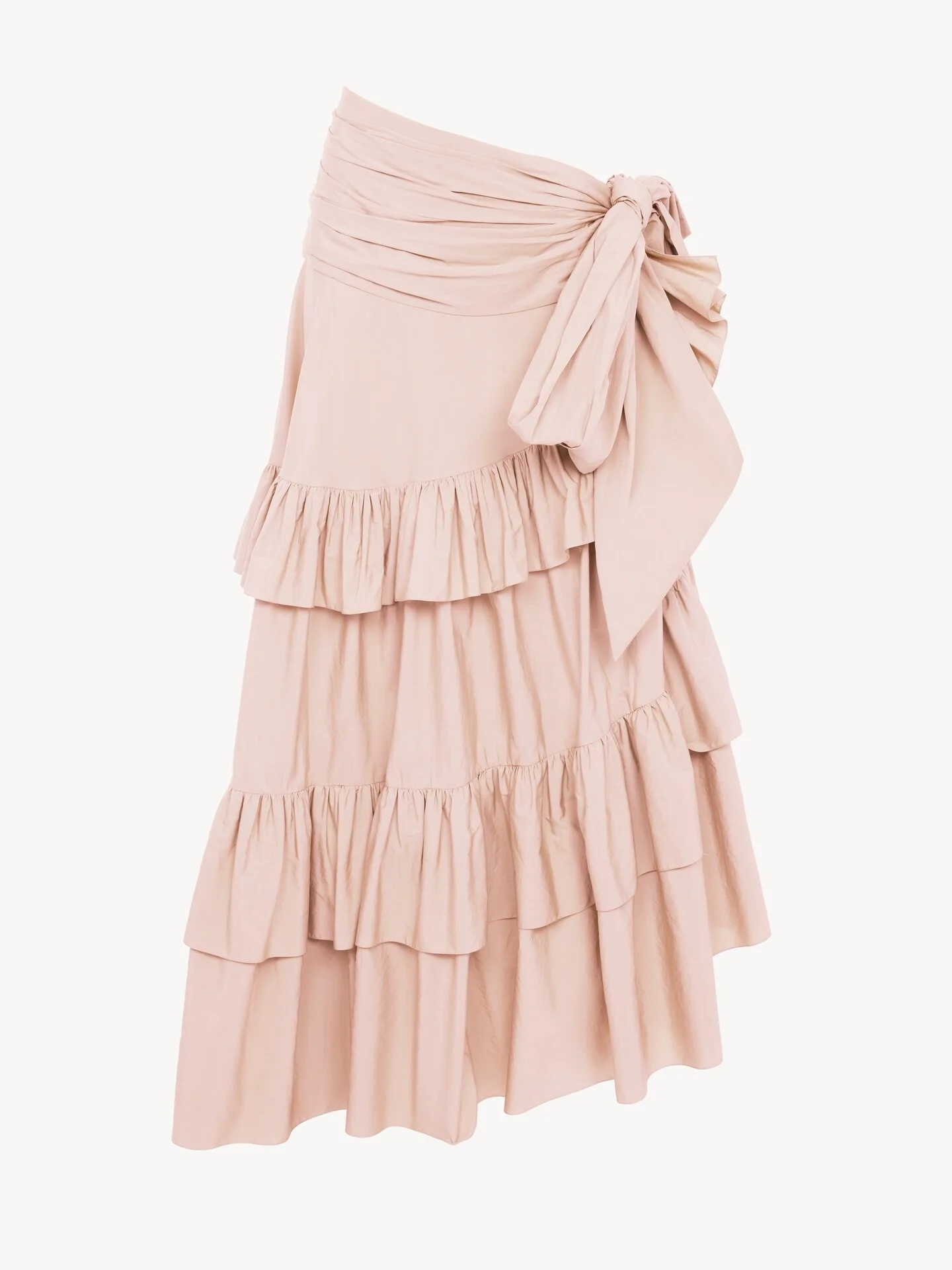 RUFFLED LONG SKIRT IN COTTON POPLIN - 1