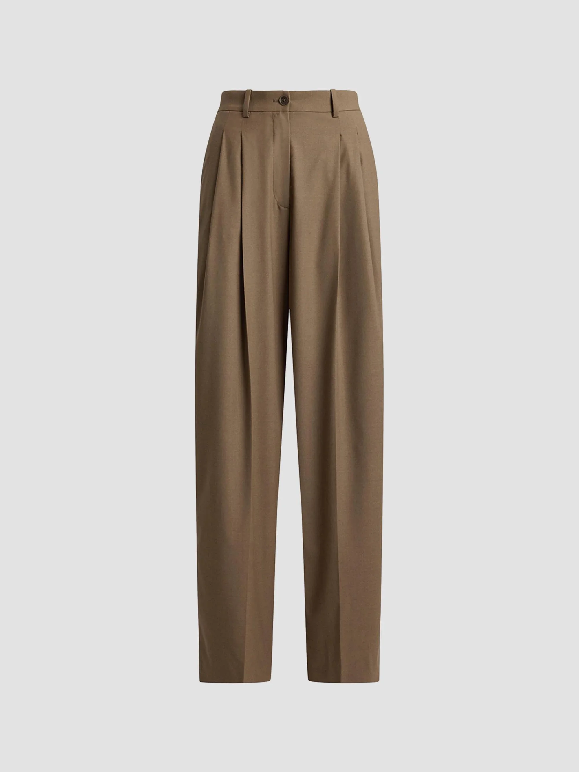 Women's Clarice Wool Trousers - Beige - 1