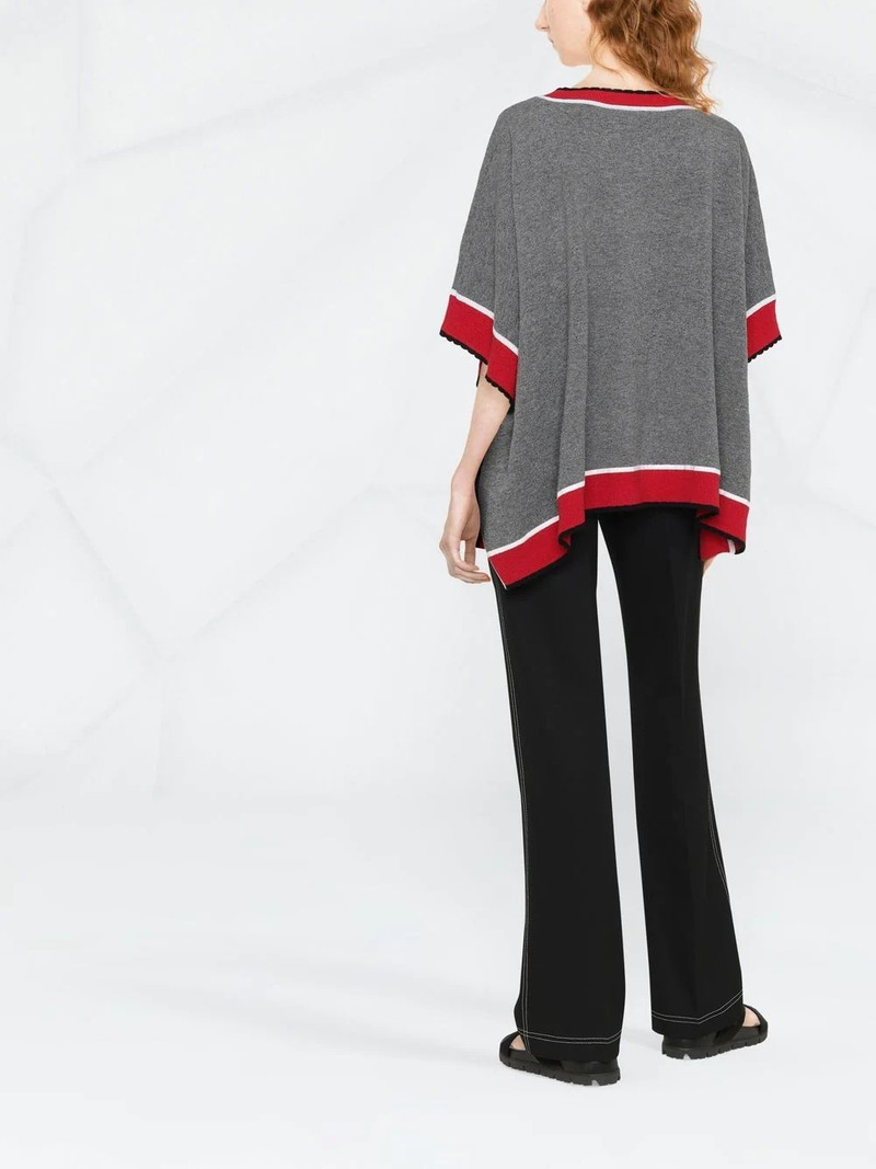 intarsia-knit floral poncho top 3