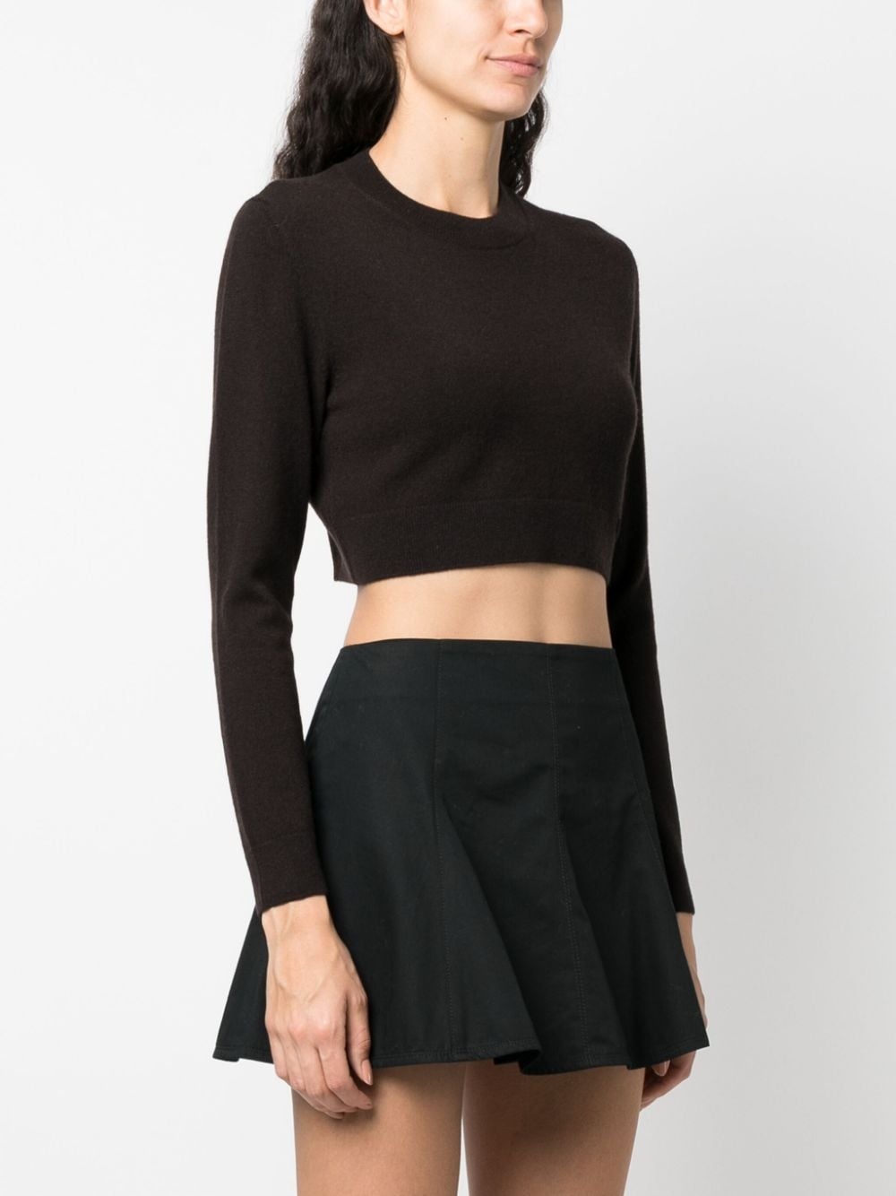 logo-embroidered cropped jumper - 3
