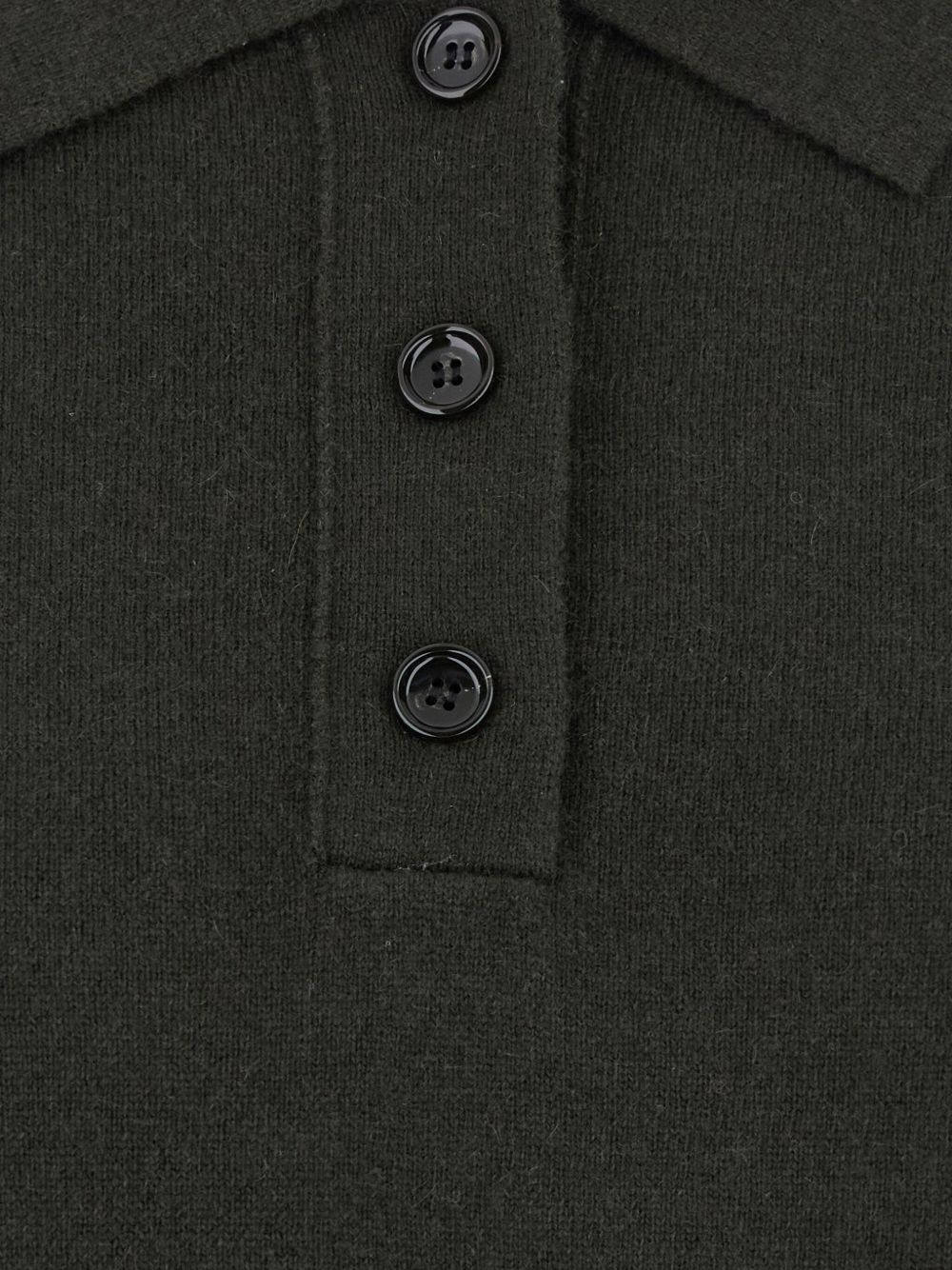 point-collar wool polo top - 3