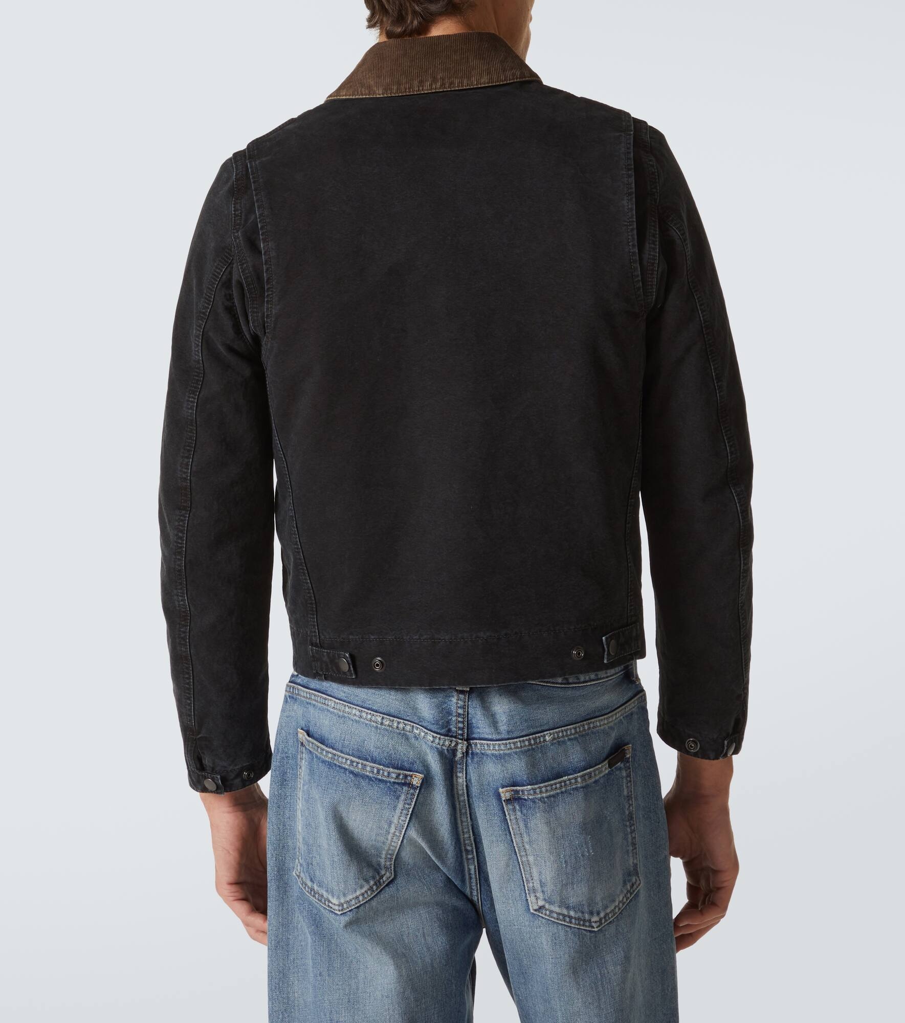 Corduroy-trimmed cotton canvas jacket - 4
