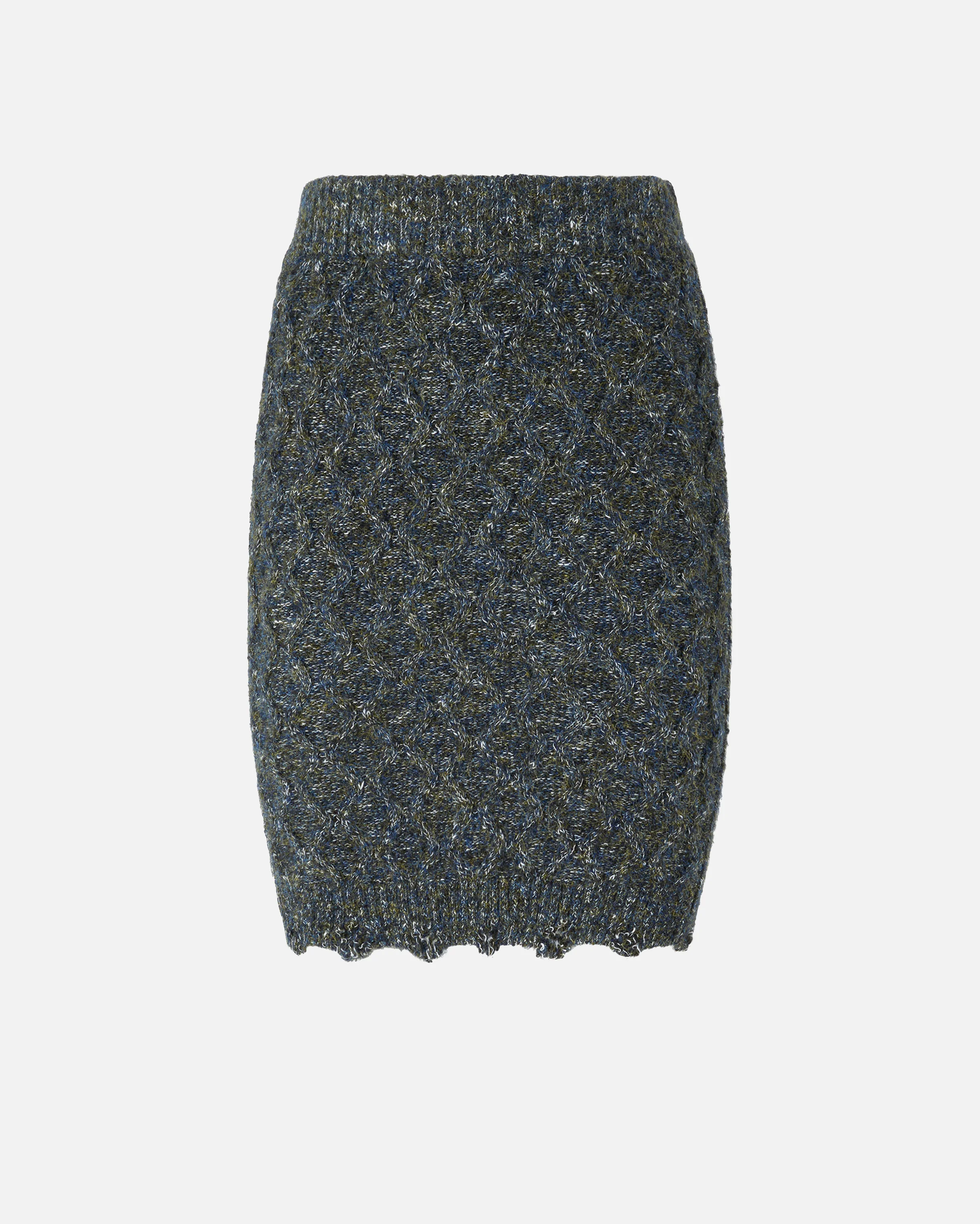 KNIT SHORT SKIRT WITH CABLE AND RIB STITCH - 1