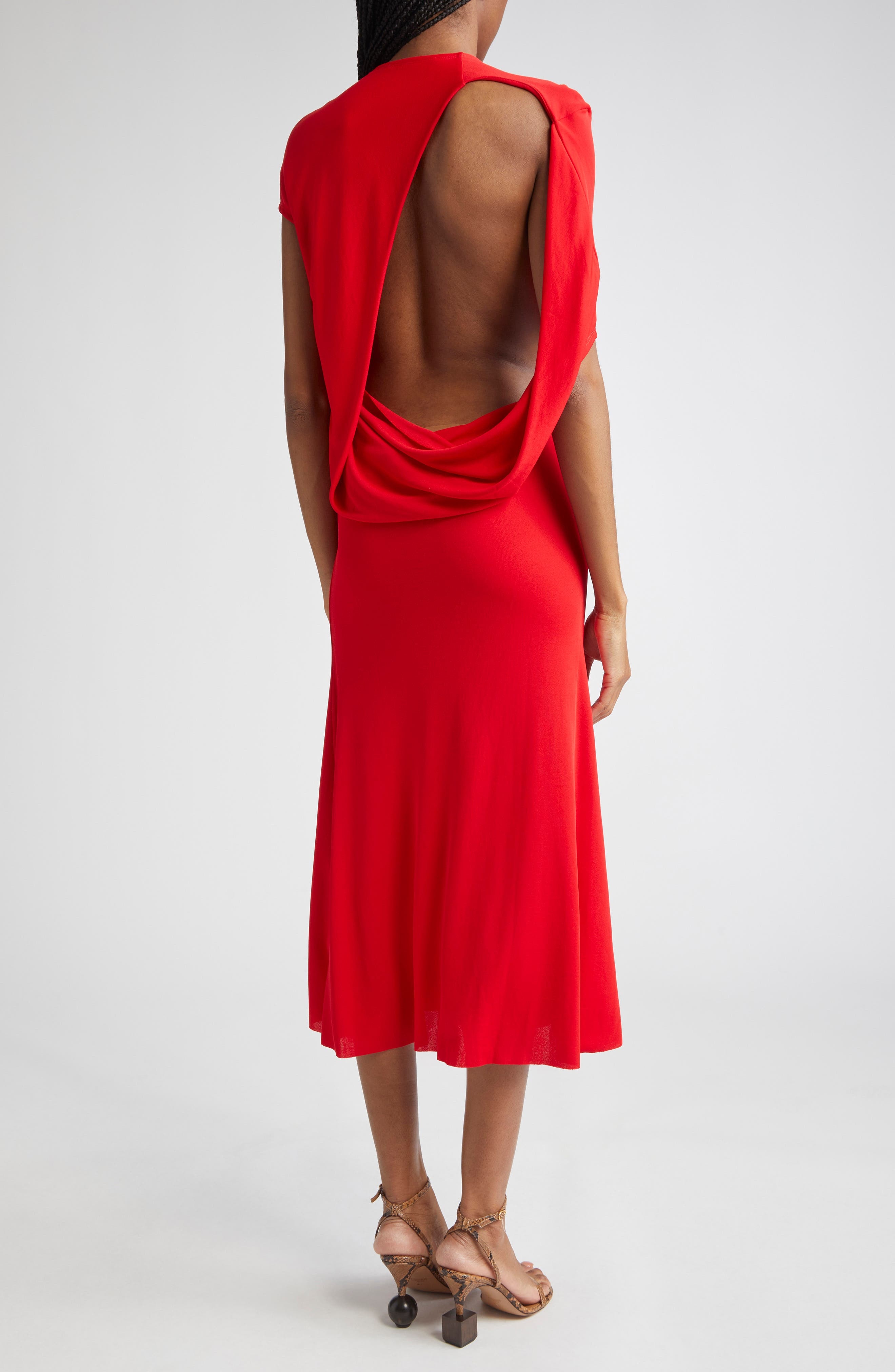 Jacquemus La Robe Salerno Asymmetric Jersey Dress in Red at Nordstrom - 2