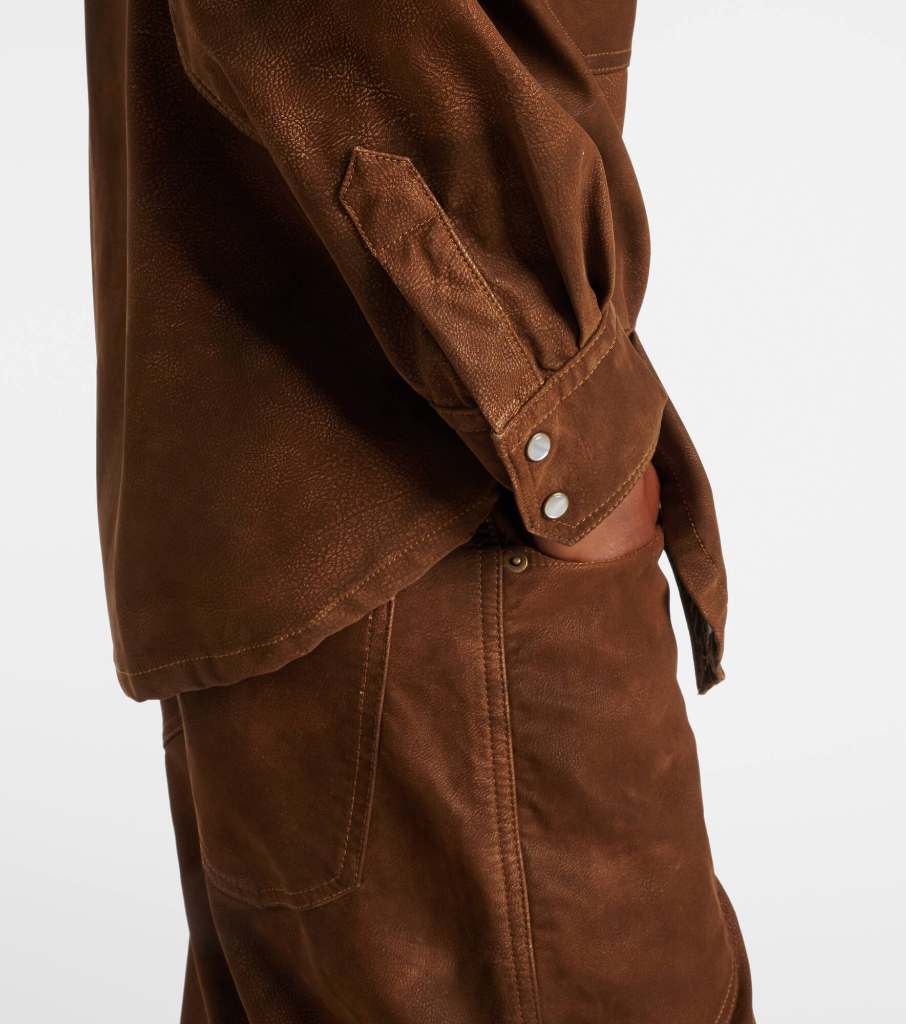 Karima faux leather overshirt - 5