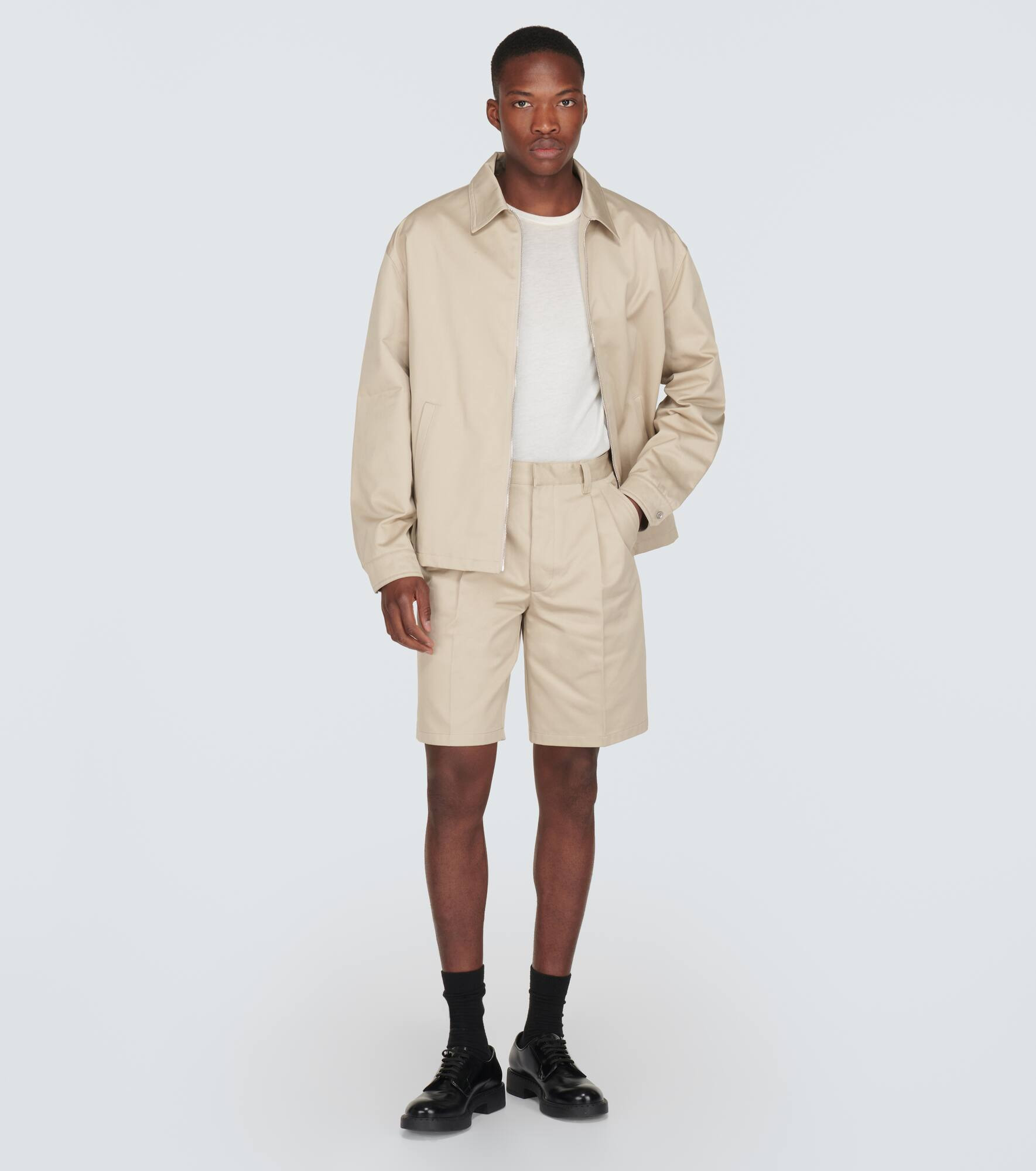 Pleated cotton Bermuda shorts - 2