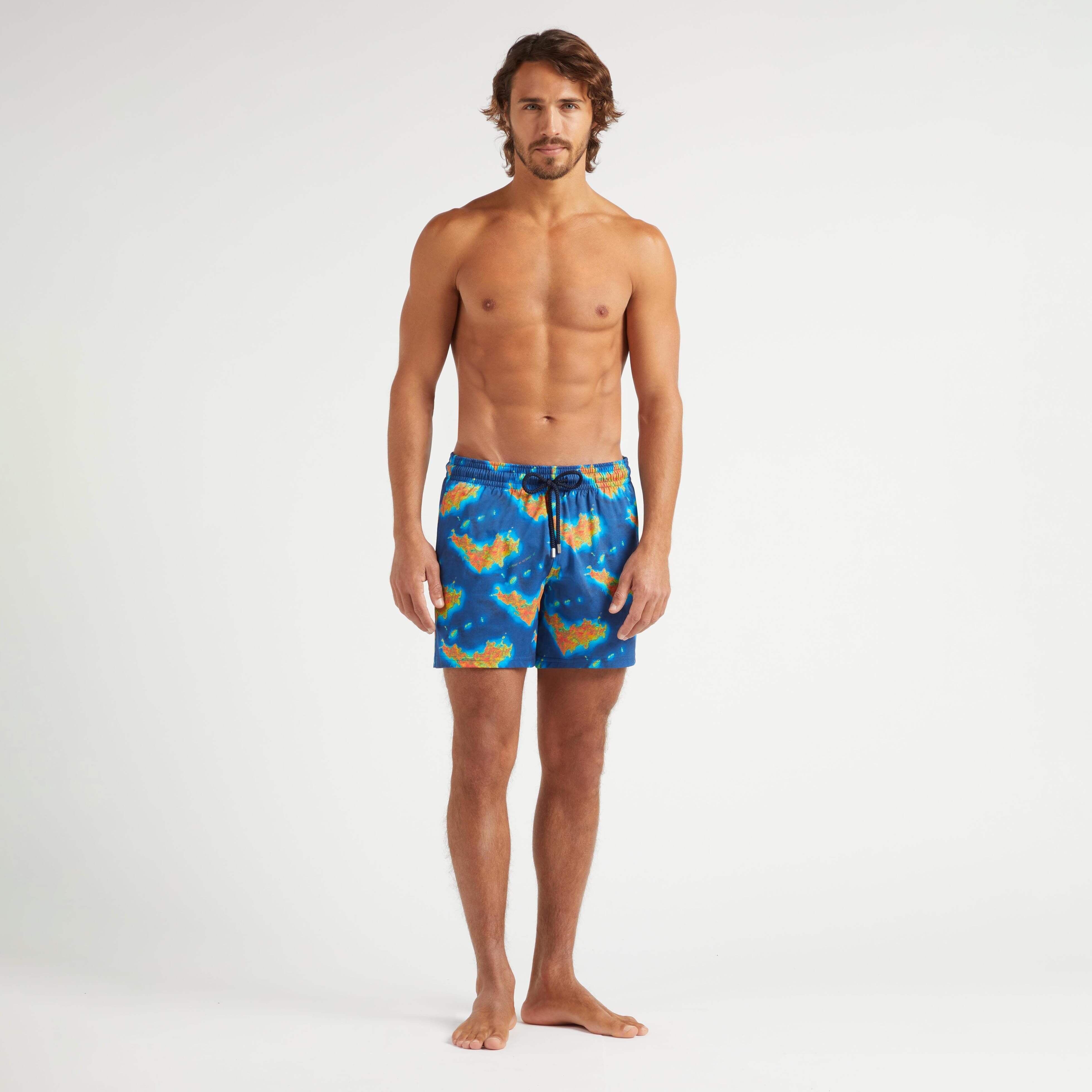 Men Stretch short Swim Trunks Bathemetrie des Oceans St Barth - 3