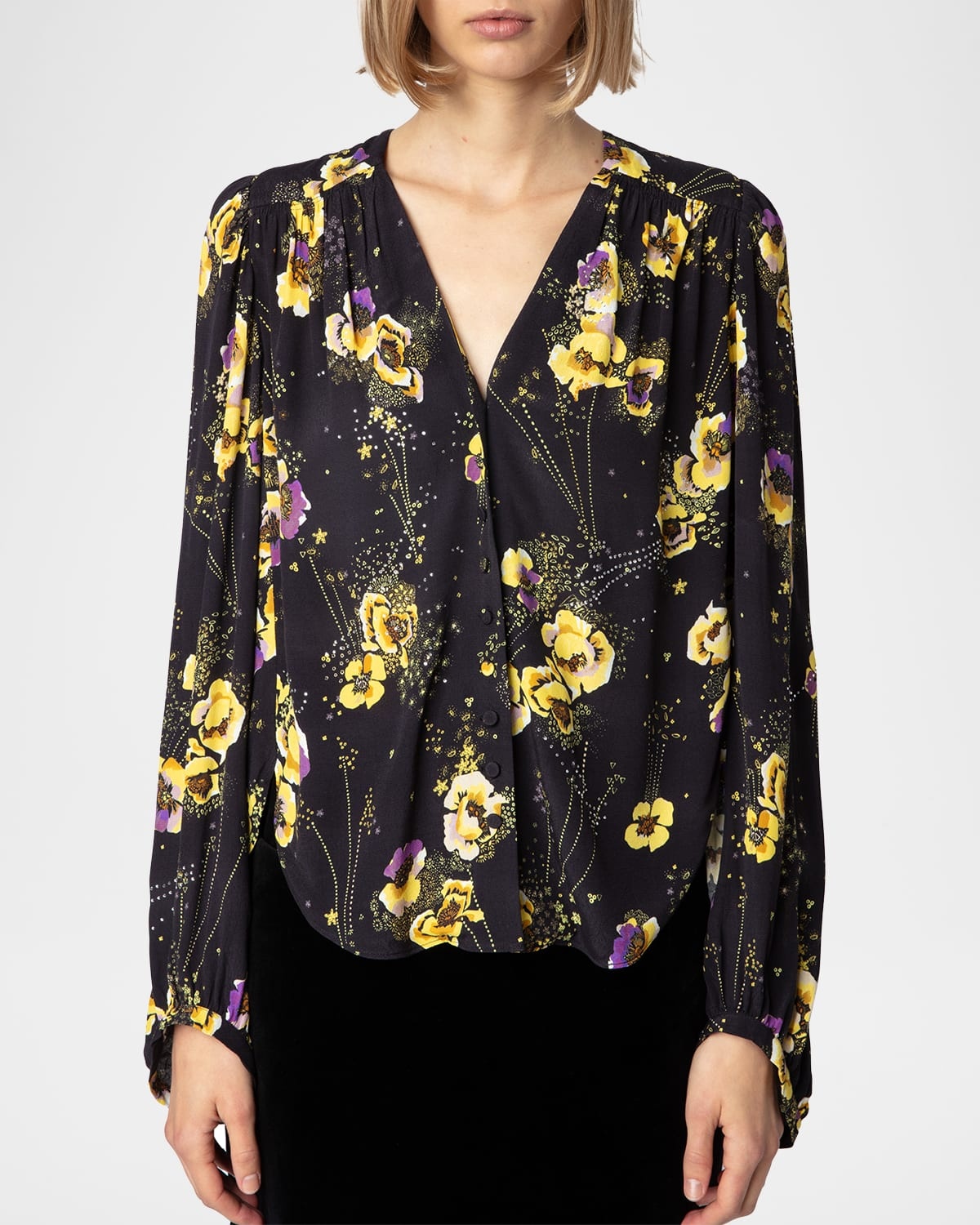 Turin Crepe Yoko Strass Blouse - 5