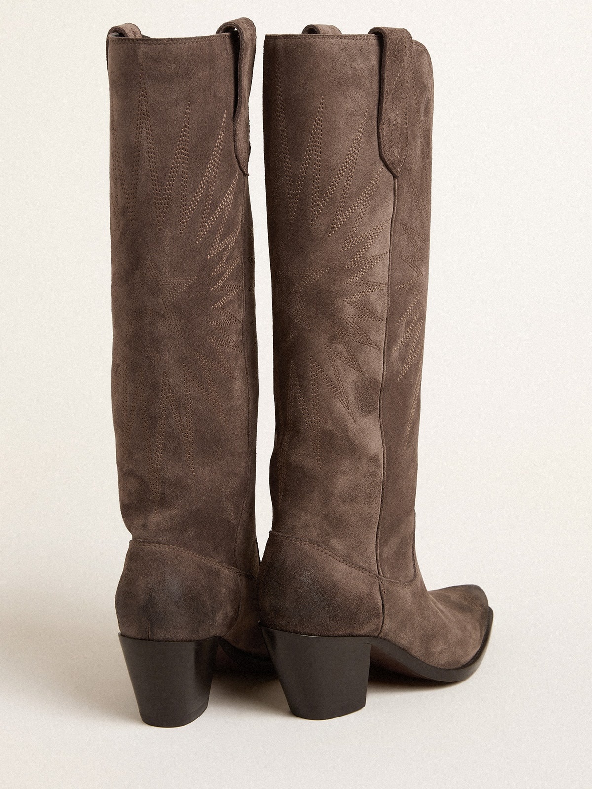 Wish Star boots in dark brown suede with tone-on-tone inlay star - 4