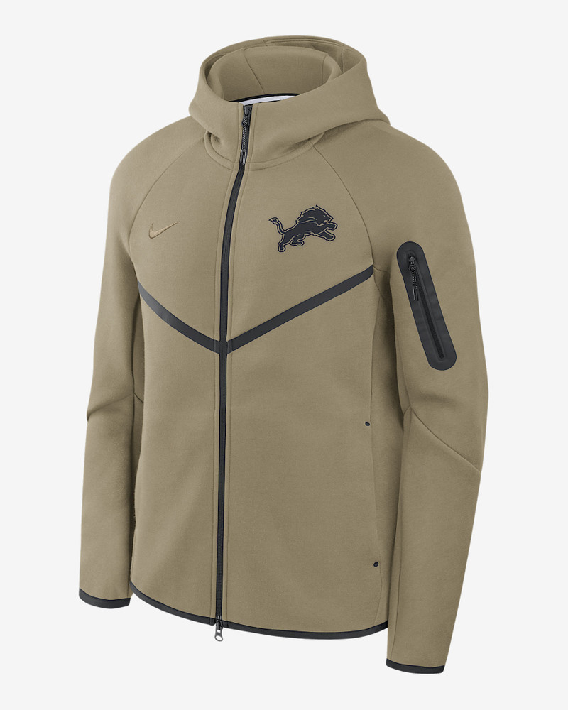 Detroit Lions Tech Fleece Windrunner Men's Nike NFL Full-Zip Hooded Jacket 1