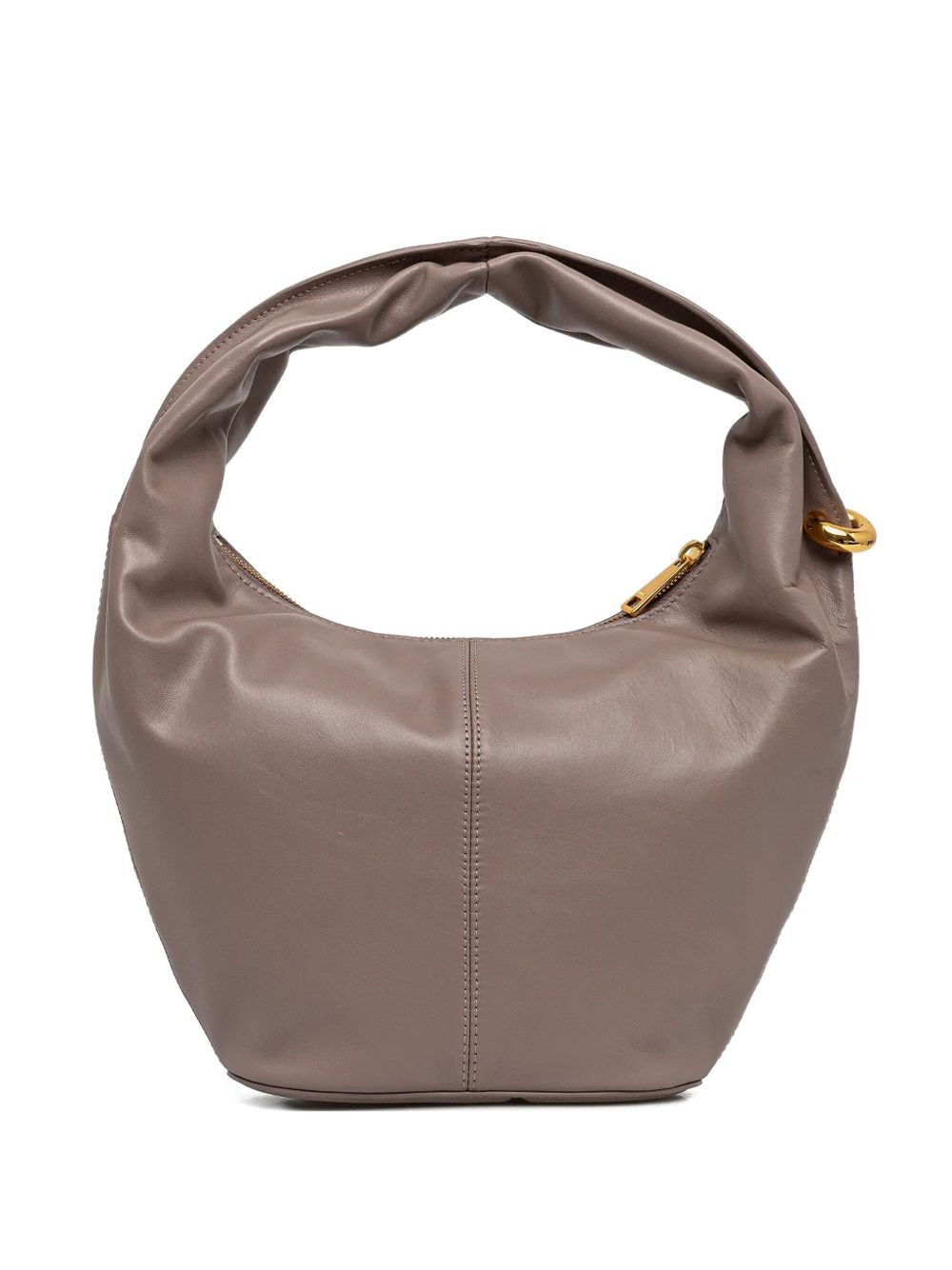 twisted-handle leather tote bag - 1