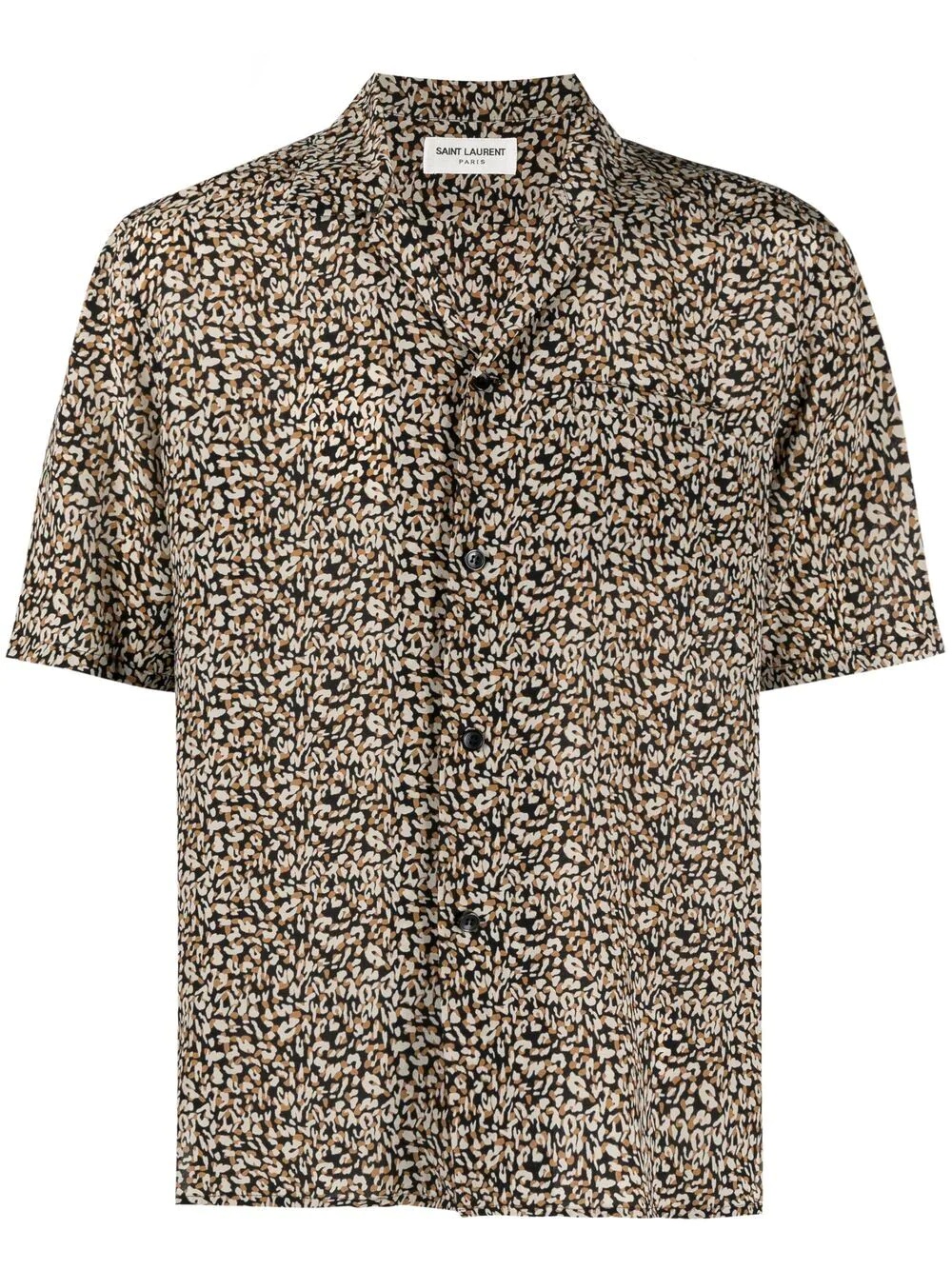 leopard print short-sleeve shirt - 1