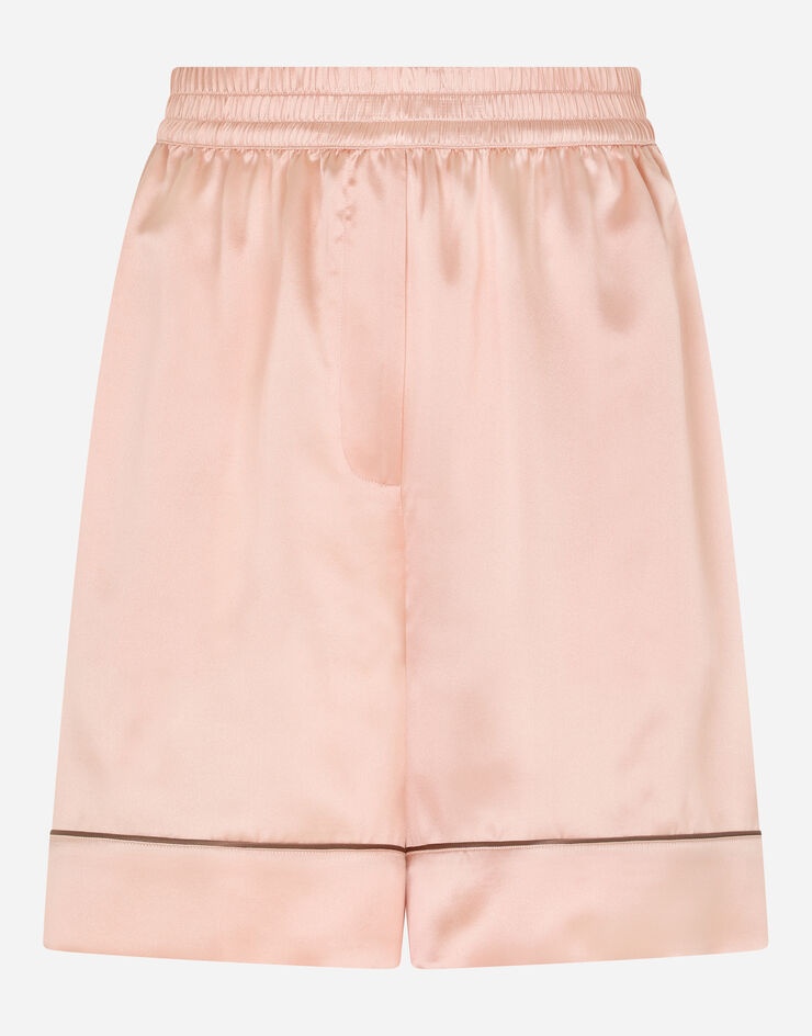 Satin shorts with piping - 1