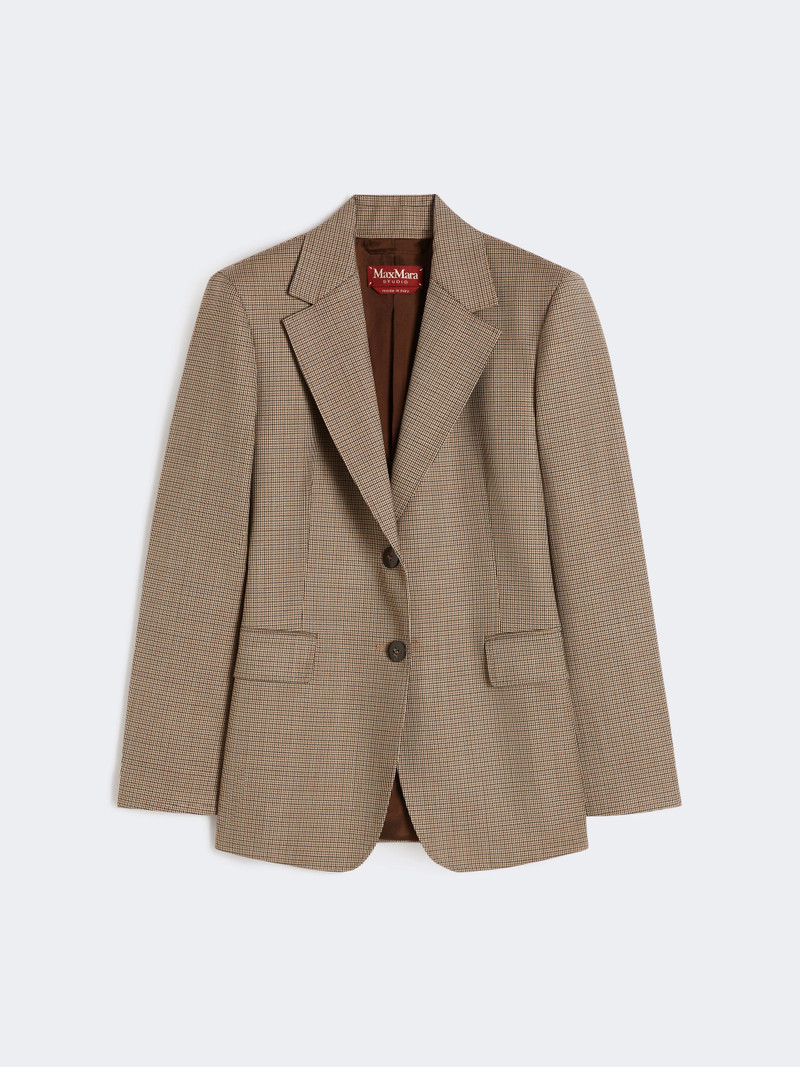 GIGANTE Patterned wool twill blazer - CARAMEL 1