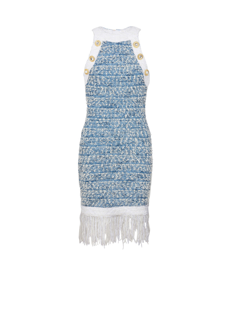 Fringed denim tweed 드레스 1