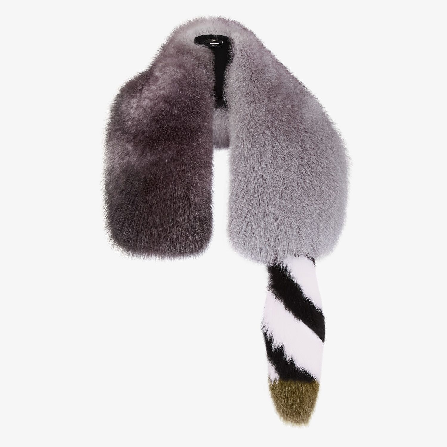 Gray fox fur collar - 1