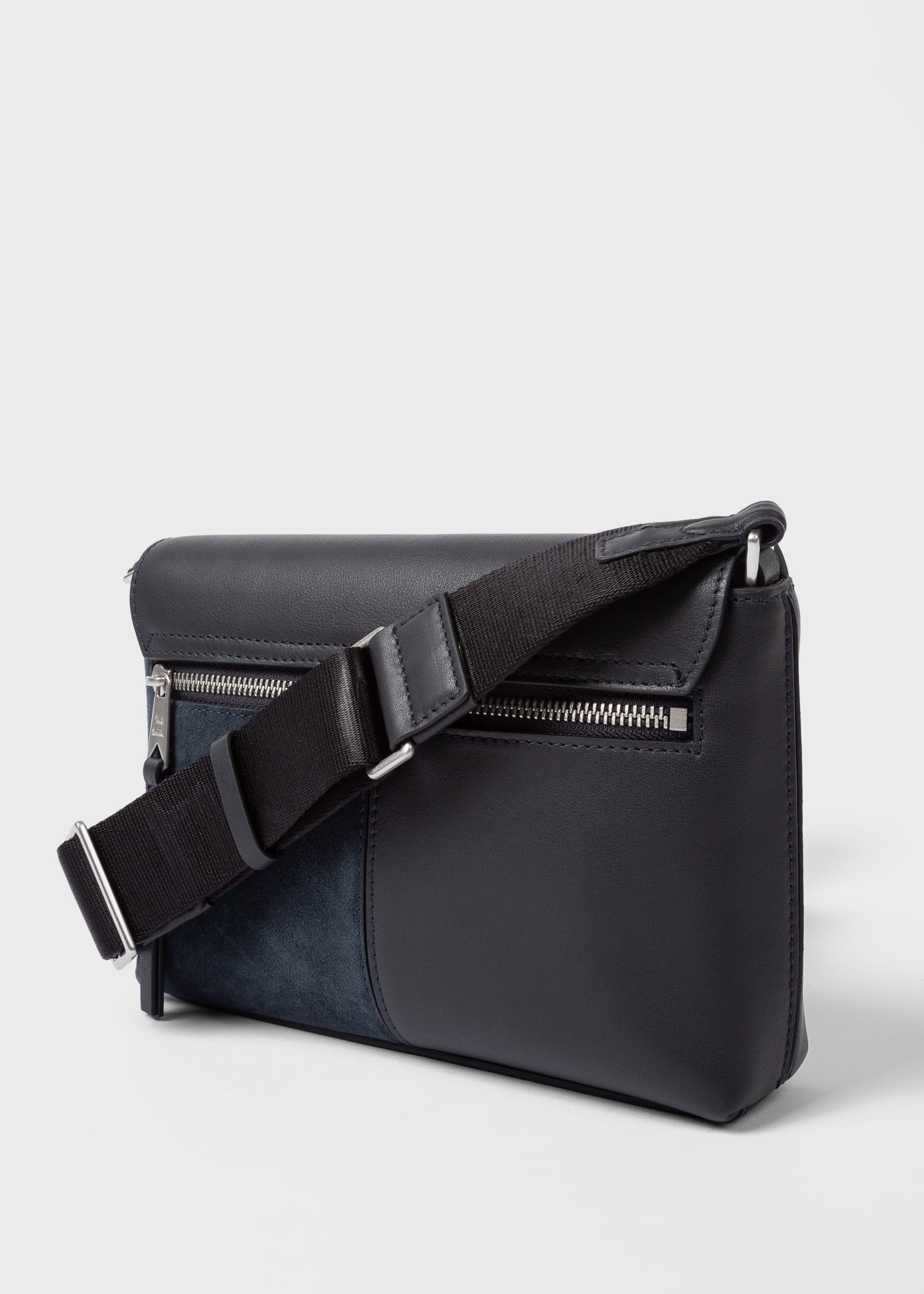 Leather Contrast Panel Cross-Body Bag - 5