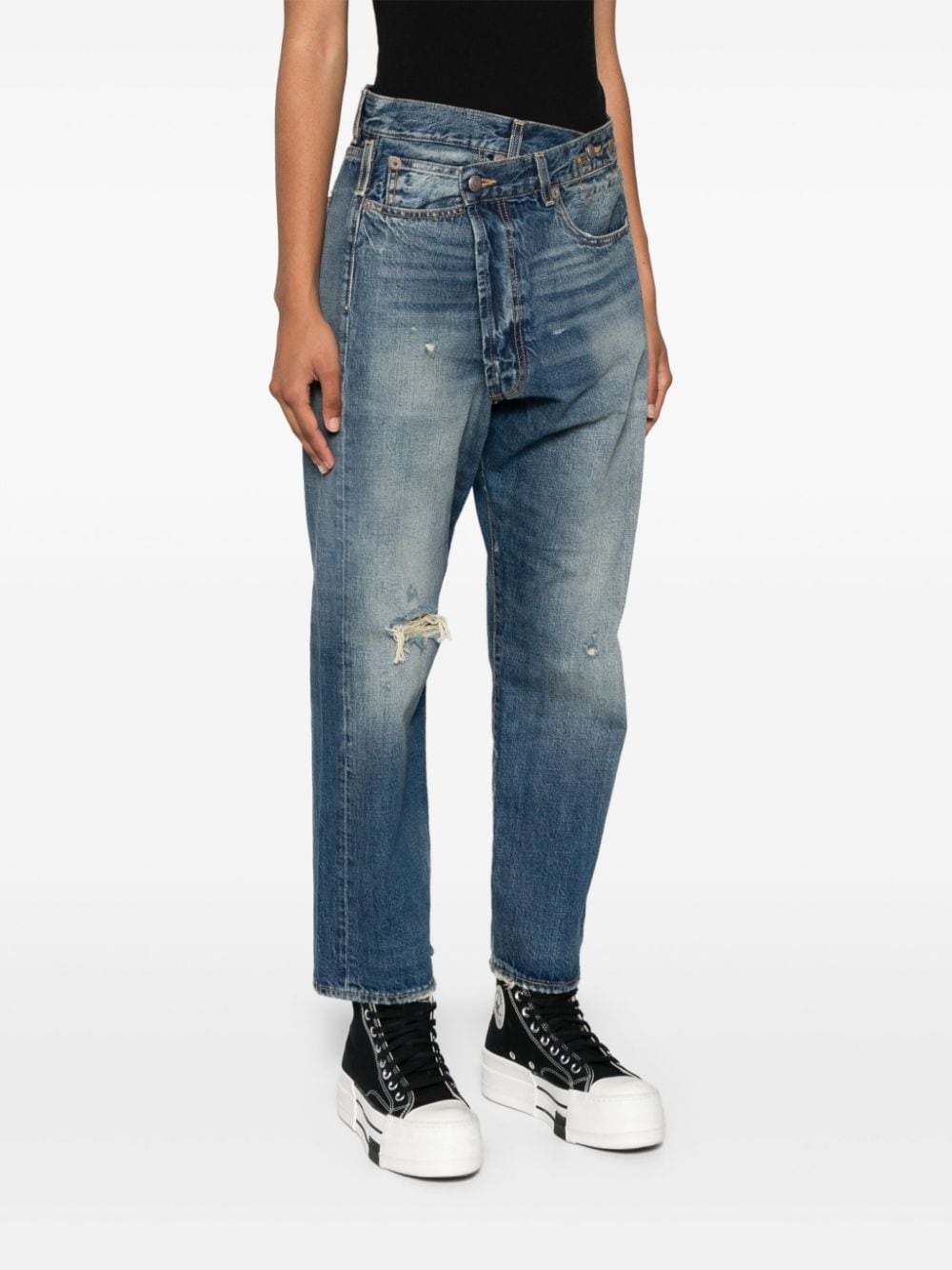 Crossover distressed skinny jeans - 3